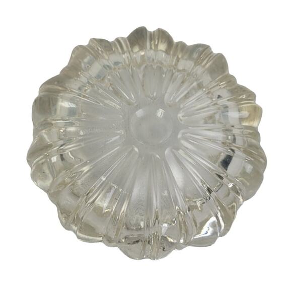 3 Vintage Cut Clear Diamond Pattern Glass Mug Plate Ashtray Mismatched Set - Picture 6 of 8